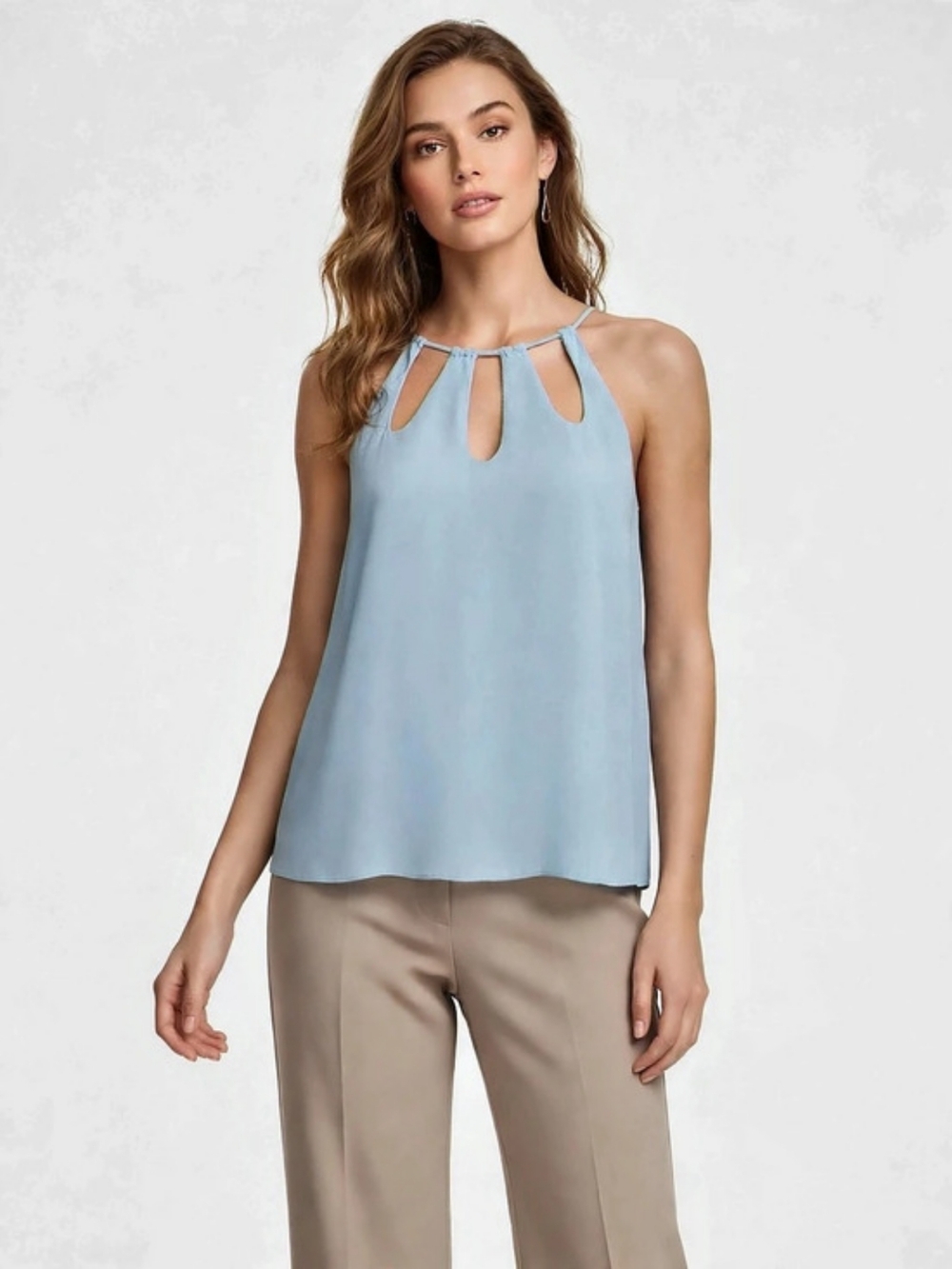 NWT Women's Crown & Ivy Halter Camisole in Blue Size Medium